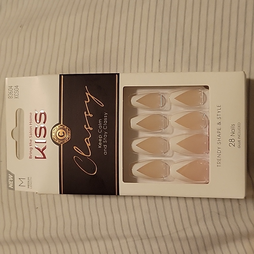 Medium length French manicure nails
